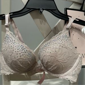 Victoria Secret push-up bra with lace and rhinestones, 34B